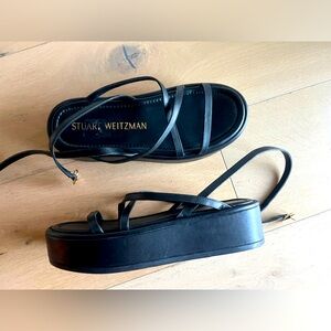 Stuart Weitzman black Summerlift flatform sandals